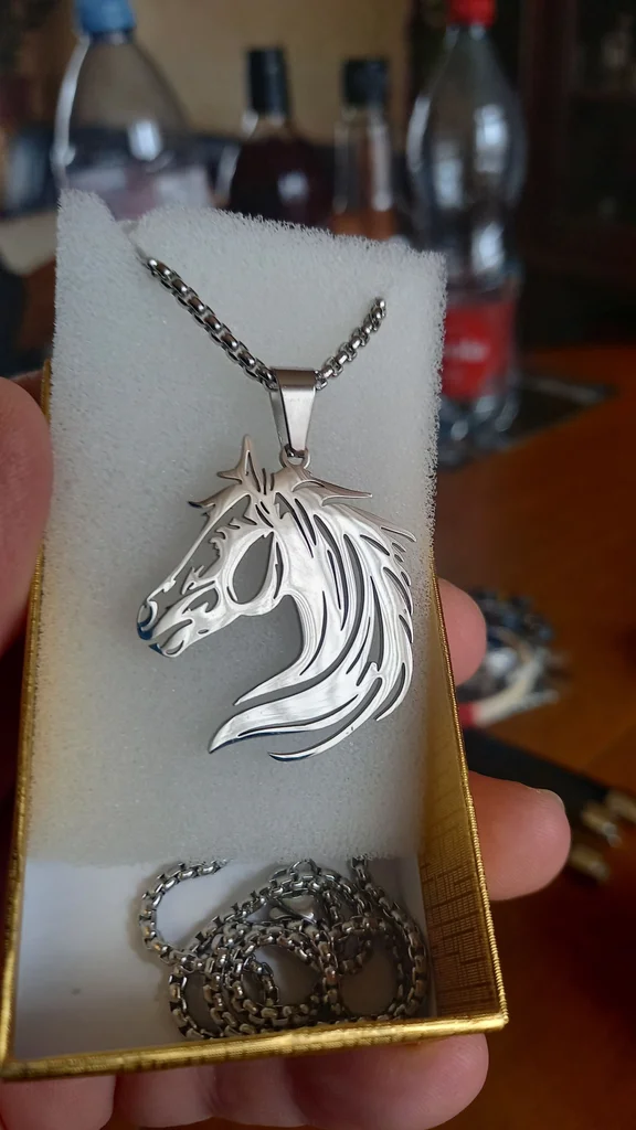 Collier tête de cheval en acier inoxydable 